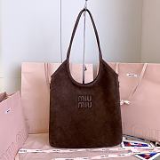 Miumiu Ivy Suede Bag Chocolate 5BG231 - 40x35cm - 5