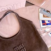 Miumiu Ivy Suede Bag Chocolate 5BG231 - 40x35cm - 2