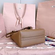 Miumiu Leather Bucket Bag Caramel/Larch Green 5BE098 - 28x22.5x12cm - 3