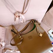 Miumiu Leather Bucket Bag Caramel/Larch Green 5BE098 - 28x22.5x12cm - 2