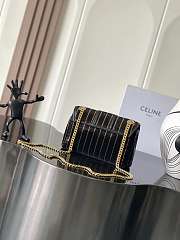 Mini Celine Victoire In Striped Sequins Black/Gold - 16.5x12.5x10cm - 4