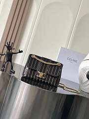 Mini Celine Victoire In Striped Sequins Black/Gold - 16.5x12.5x10cm - 5