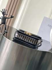 Celine Teen Garance Bag In Striped Sequins Black/Gold - 18.5x13.5xcm - 5