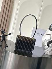 Celine Teen Garance Bag In Striped Sequins Black/Gold - 18.5x13.5xcm - 2