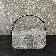 Valentino Garavani Small Lòco Embellished Shoulder Bag Silver - 20x11x5cm - 4