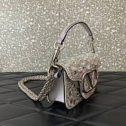 Valentino Garavani Small Loco Shoulder Bag With Rhinestones Silver - 20x11x5cm - 4