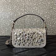 Valentino Garavani Small Loco Shoulder Bag With Rhinestones Silver - 20x11x5cm - 2
