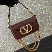 Valentino Garavani Locò Small Shoulder Bag In Calfskin With Jewel Logo Rosewood - 20x11x5cm - 5