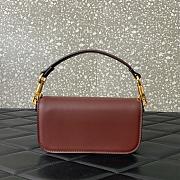 Valentino Garavani Locò Small Shoulder Bag In Calfskin With Jewel Logo Rosewood - 20x11x5cm - 3