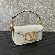 Valentino Garavani Locò Small Shoulder Bag In Calfskin With Jewel Logo White - 20x11x5cm - 4