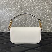 Valentino Garavani Locò Small Shoulder Bag In Calfskin With Jewel Logo White - 20x11x5cm - 3