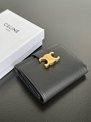 Celine Fine Strap Wallet Nino In Supple Grained Calfskin Black - 10.5x8x2cm - 4