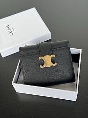 Celine Fine Strap Wallet Nino In Supple Grained Calfskin Black - 10.5x8x2cm - 3