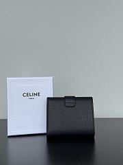 Celine Fine Strap Wallet Nino In Supple Grained Calfskin Black - 10.5x8x2cm - 5