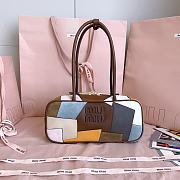 Miumiu Beau Patchwork Leather Bag Oak 5BB173 - 27x12x8cm - 2