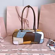 Miumiu Beau Patchwork Leather Bag Oak 5BB173 - 27x12x8cm - 3