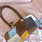 Miumiu Beau Patchwork Leather Bag Oak 5BB173 - 27x12x8cm - 6