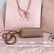 Miumiu Leather Pouch Caramel/Green 5NF462 - 18x9.5x7cm - 5