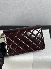 Chanel Mini Flap Bag Patent Lambskin & Gold Tone Metal Dark Brown - 19.5x12x5cm - 2