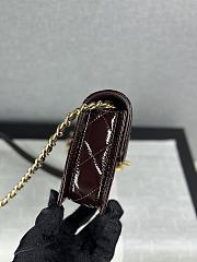 Chanel Mini Flap Bag Patent Lambskin & Gold Tone Metal Dark Brown - 19.5x12x5cm - 6