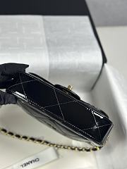 Chanel Mini Flap Bag with Top Handle Metallic Mirror Calfskin & Gold Tone Metal Black - 18.5x13x4.5cm - 6