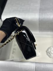 Chanel Mini Flap Bag with Top Handle Metallic Mirror Calfskin & Gold Tone Metal Black - 18.5x13x4.5cm - 5