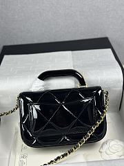 Chanel Mini Flap Bag with Top Handle Metallic Mirror Calfskin & Gold Tone Metal Black - 18.5x13x4.5cm - 4
