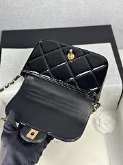 Chanel Mini Flap Bag with Top Handle Metallic Mirror Calfskin & Gold Tone Metal Black - 18.5x13x4.5cm - 2