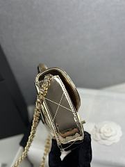 Chanel Mini Flap Bag with Top Handle Metallic Mirror Calfskin & Gold Tone Metal Light Gold - 18.5x13x4.5cm - 5