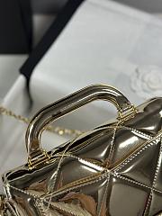 Chanel Mini Flap Bag with Top Handle Metallic Mirror Calfskin & Gold Tone Metal Light Gold - 18.5x13x4.5cm - 2
