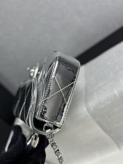 Chanel Mini Flap Bag with Top Handle Metallic Mirror Calfskin & Silver Tone Metal Silver - 18.5x13x4.5cm - 6