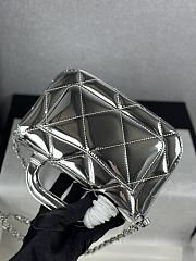 Chanel Mini Flap Bag with Top Handle Metallic Mirror Calfskin & Silver Tone Metal Silver - 18.5x13x4.5cm - 5