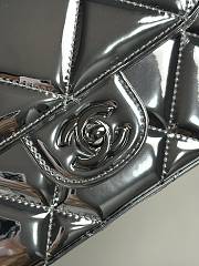 Chanel Mini Flap Bag with Top Handle Metallic Mirror Calfskin & Silver Tone Metal Silver - 18.5x13x4.5cm - 4