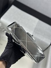 Chanel Mini Flap Bag with Top Handle Metallic Mirror Calfskin & Silver Tone Metal Silver - 18.5x13x4.5cm - 3