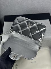 Chanel Mini Flap Bag with Top Handle Metallic Mirror Calfskin & Silver Tone Metal Silver - 18.5x13x4.5cm - 2