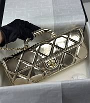 Chanel Large Flap Bag With Top Handle Metallic Mirror Calfskin & Gold Tone Metal Light Gold - 30x12.5x5cm - 1