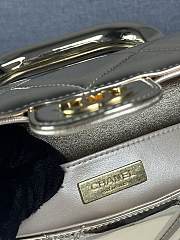 Chanel Large Flap Bag With Top Handle Metallic Mirror Calfskin & Gold Tone Metal Light Gold - 30x12.5x5cm - 3