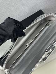 Chanel Large Flap Bag With Top Handle Metallic Mirror Calfskin & Silver Tone Metal Silver - 30x12.5x5cm - 4