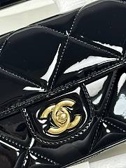 Chanel Large Flap Bag With Top Handle Metallic Mirror Calfskin & Gold Tone Metal Black - 30x12.5x5cm - 6
