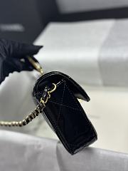 Chanel Large Flap Bag With Top Handle Metallic Mirror Calfskin & Gold Tone Metal Black - 30x12.5x5cm - 5