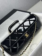 Chanel Large Flap Bag With Top Handle Metallic Mirror Calfskin & Gold Tone Metal Black - 30x12.5x5cm - 3