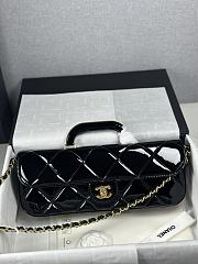 Chanel Large Flap Bag With Top Handle Metallic Mirror Calfskin & Gold Tone Metal Black - 30x12.5x5cm - 2