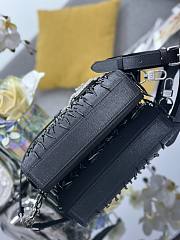 Dior Lady D-Joy Black Satin with Beaded Embellishments & Rhinestone Charms - 22x12x6 - 3