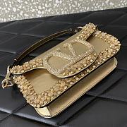 Valentino Garavani Small Loco Embellished Shoulder Bag Gold - 20x11x5cm - 3