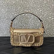 Valentino Garavani Small Loco Embellished Shoulder Bag Gold - 20x11x5cm - 2
