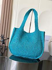 Celine Large Hobo Panier In Raffia Cobalt - 53x34x11cm - 4