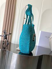 Celine Large Hobo Panier In Raffia Cobalt - 53x34x11cm - 3