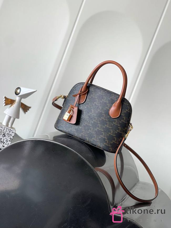 Celine Teen Honorine Bag In Triomphe Canvas And Calfskin Tan - 22.5x17x10cm - 1