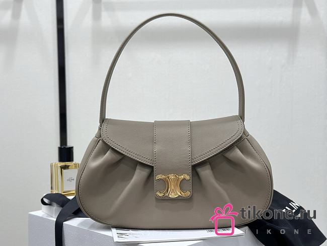 Celine Polly Bag Calfskin Beige Leather - 33x19x9cm - 1