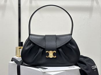 Celine Polly Bag Calfskin Black Leather - 33x19x9cm